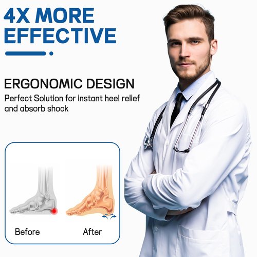 Plantar Fasciitis,Shock Absorption Orthotic Inserts,for Plantar Fasciitis,Heel Spur,Achilles Tendon,HRelieves Foot Pressure & Tired Achy Feet.