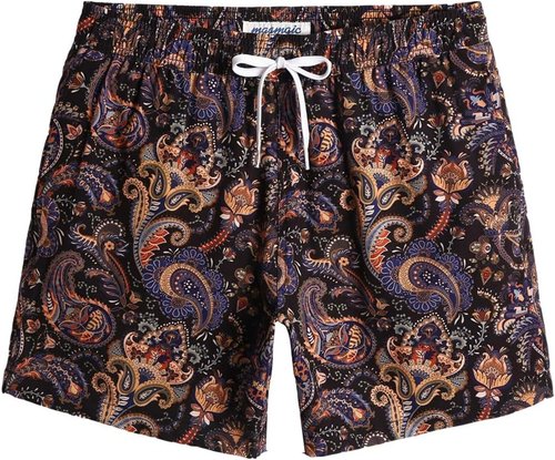Maamgic Men's Vintage 80s 90s Swim Trunks - 4-Way Stretch Quick-Dry Board Shorts with Mesh Lining