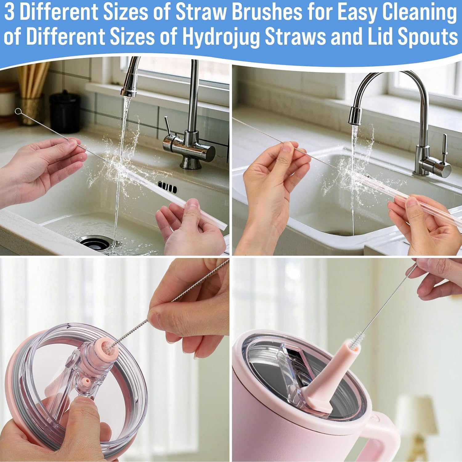 XANGNIER Water Bottle Cleaner Brush Set - 5 Pcs for Hydrojug & Tumbler Accessories | Multi-Size Brushes