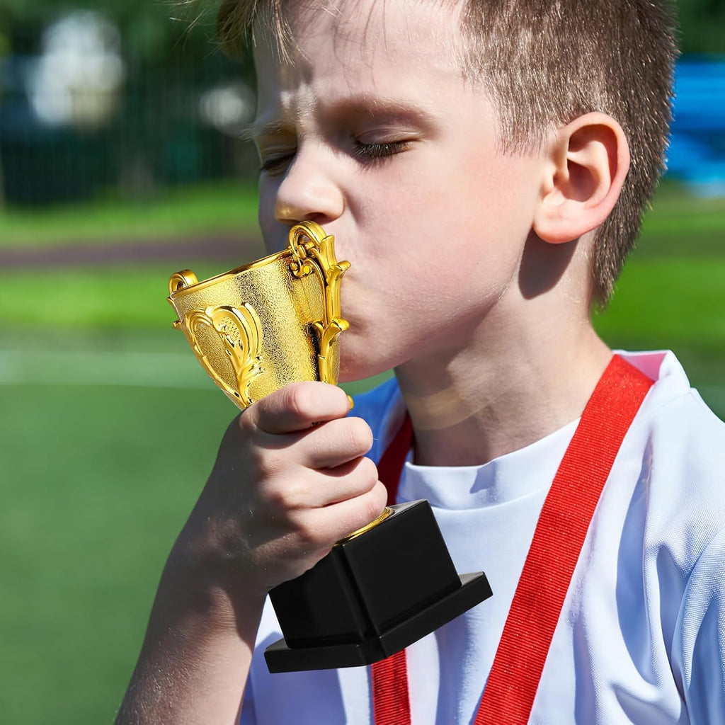 TOYANDONA Gold Plastic Trophy - 5.6 Inch Award Cup for Kids' Sports Competitions & Celebrations