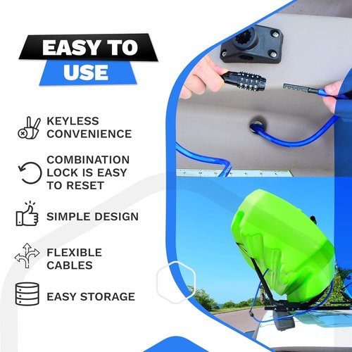 DocksLocks Weatherproof Security Cable Lock - Resettable Combination, Anti-Theft Protection | 5ft to 25ft Lengths