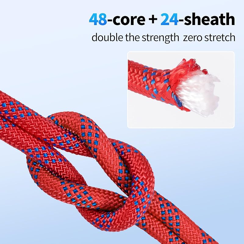 150 Ft Heavy Duty Climbing Rope, 1/2 in Arborist Rope for Tree Rigging - Red (Variation: 150ft-Red-1/2)