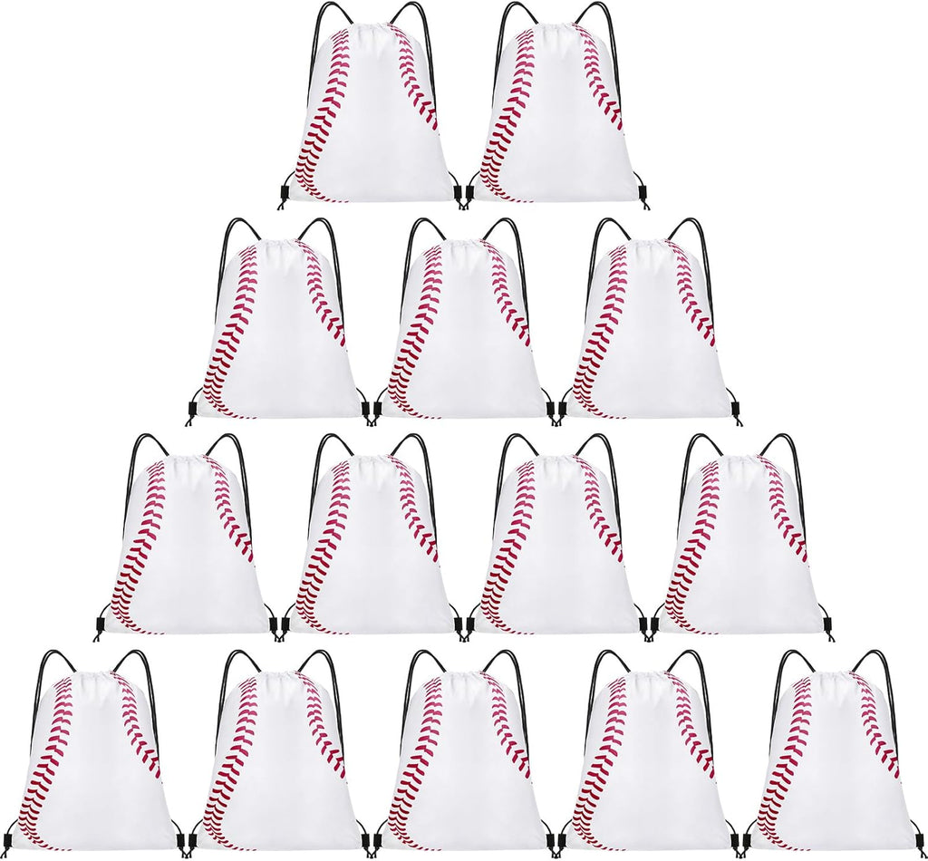 Skiennix 14 Pcs Baseball Drawstring Bags - Perfect Party Favors for Sports Teams & Birthdays