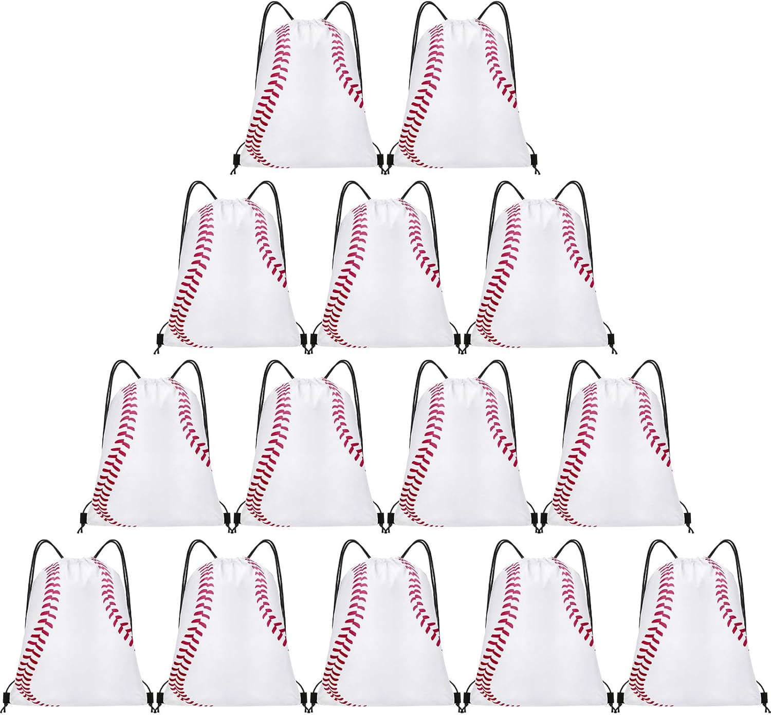 Skiennix 14 Pcs Baseball Drawstring Bags - Perfect Party Favors for Sports Teams & Birthdays
