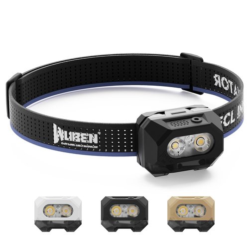 WUBEN H4 LED Headlamp Rechargeable, 800 Lumens Super Bright Head lamp, IP68 Waterproof headlamp with Motion Sensor, Headlight Flashlight 10 Modes with Red Light, for Camping Fishing& Hiking Gear