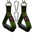 Vigoog Heavy Duty Gym Exercise Handles Attachment for Cable Machine,Resistance Band,Pulley System Home Fitness Workout Equipment, with Elastic Rubber Grip and 2 Large Carabiners (Military Green)