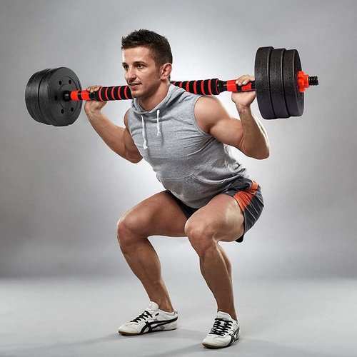 Dumbbell-Handle-Set-20in-Dumbbell-Bars for 1 inch Weight Plate, Adjustable Dumbbell Bar Handles Sold with Connecting Rod and Nut for Training Sport Workout Gym Weightlifting Accessories