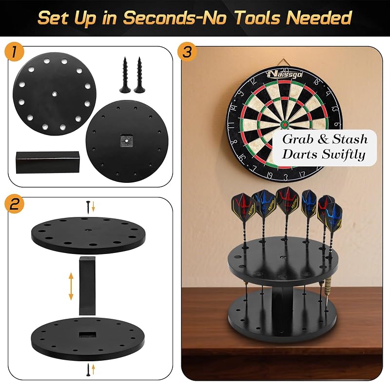 Wooden Dart Holder Stand for Desk or Shelf – Holds 12 Fully Assembled