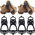 2 Pairs Ice Cleats for Shoes and Boots,Universal 8 Steel Studs Crampon Ice & Snow Grippers for Winter Hiking Climbing Ice Fishing,Anti-Slip Spikes for Shoes