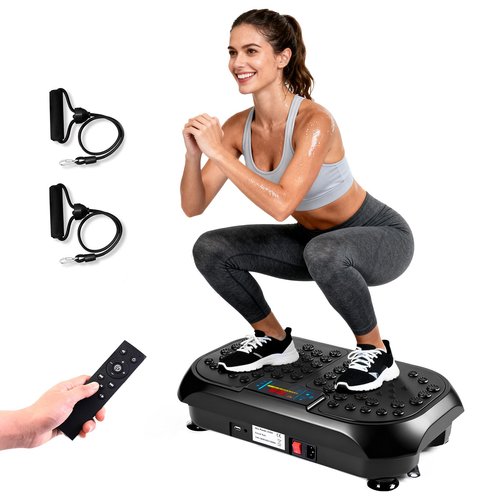 Vibration Plate Exercise Machine, Vibrating Plate for Lymphatic Drainage, Full Body Vibration Plate Fitness Platform Stand Board Shaker, Workout Vibrate Waver Sport Gym Gifts for Weight Loss Women Men