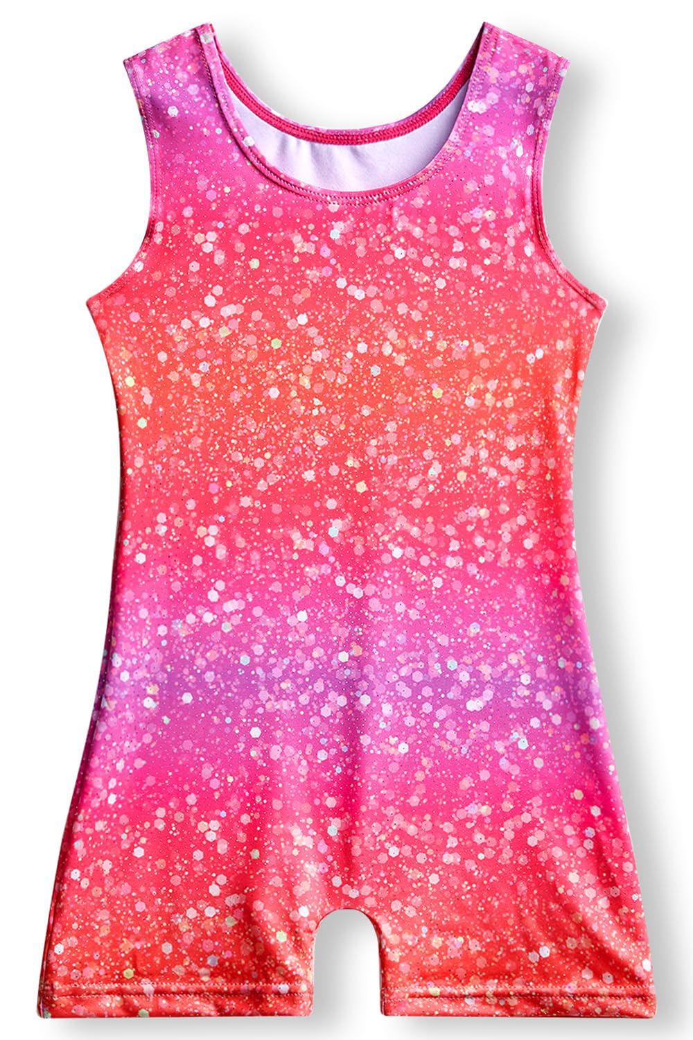 YDMZX Girls Gymnastics Leotard with Built-in Shorts – Sparkly, Durable No-See-Through Fabric, 4-Way Stretch