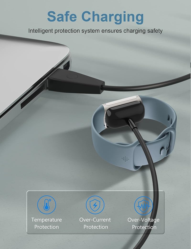 Charging Cable with Restart Button for Fitbit Charge 5 & Luxe