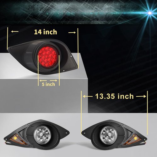 Orle Oko LED Street Legal Head Tail Light Kit For YAMAHA Drive G29 2007-2016 Gas or Electric Golf Cart Driver Side Replace 12V Headlights Rear Light Kit Assembly For YAMAHA