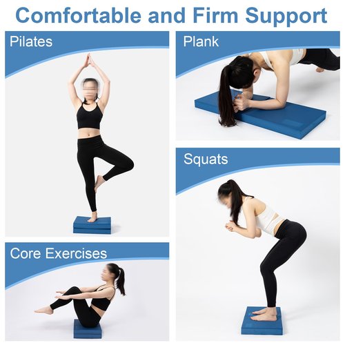 StrongTek Professional Foam Exercise Balance Pad - 15.8" x 13" x 2", High-Density TPE Foam Knee Pad, Non-Slip & Water-Resistant, for Balance Training, Physical Therapy, Yoga, and More, Pack of 2