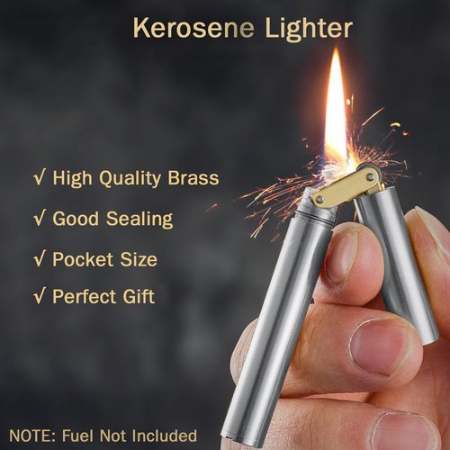 DOUBFIVSY Vintage Lighter, Cool Trench Lighters, Kerosene Copper Lighter Fluid Refillable Lighter with Gift Box, Windproof Antique Brass Lighter, Unique Lighters for Men Dad Husband