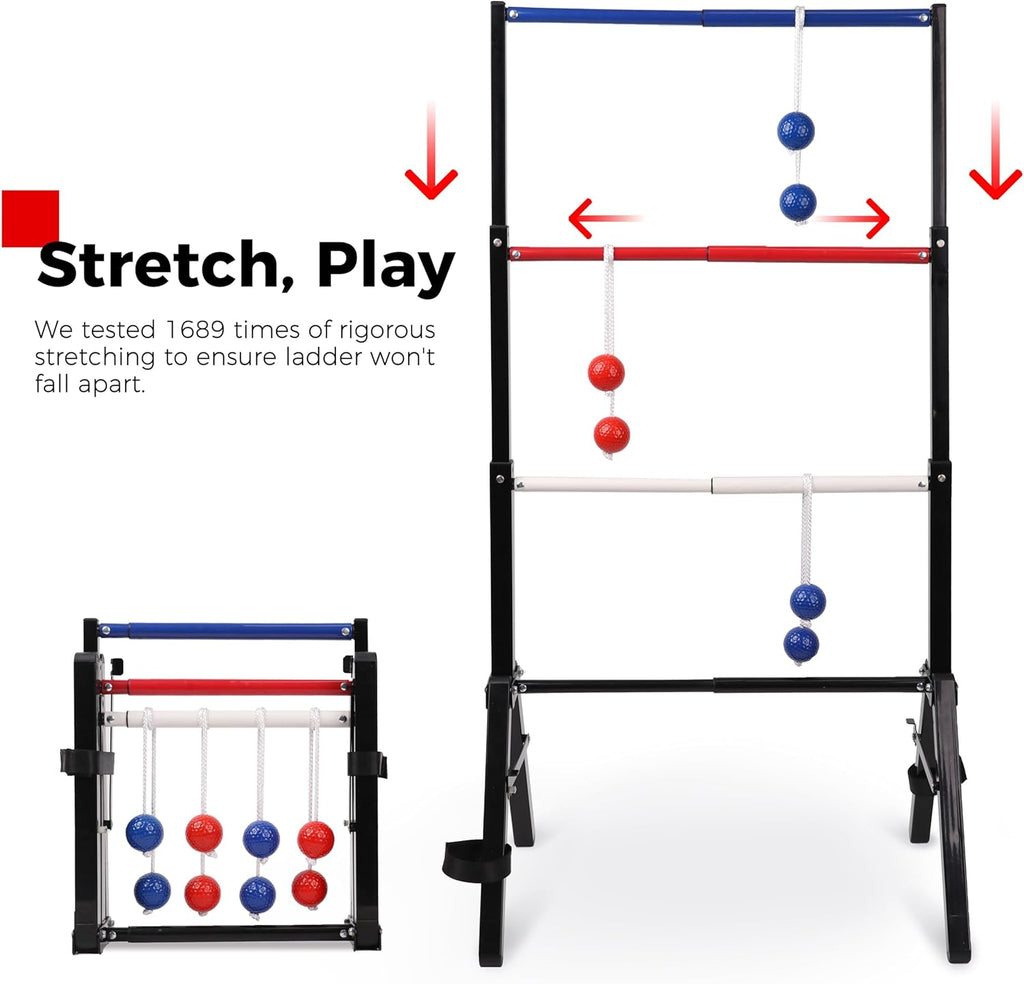 Skiennix Metal Ladder Ball Set - Portable Ladder Toss for Outdoor Games | Includes Carrying Case, 6 Bolas & Scoreboard