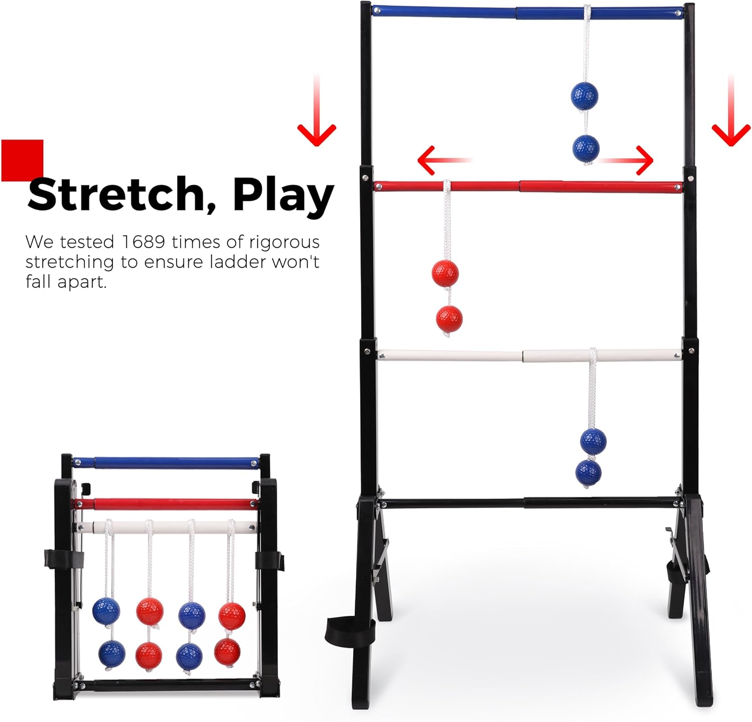 Skiennix Metal Ladder Ball Set - Portable Ladder Toss for Outdoor Games | Includes Carrying Case, 6 Bolas & Scoreboard