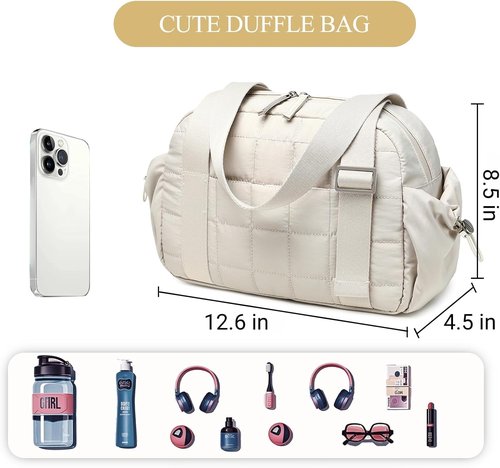 CAMTOP Mini Gym Bag - Quilted Sports Duffel with Wet Compartment & Coin Purse | Ideal for Dance & Yoga
