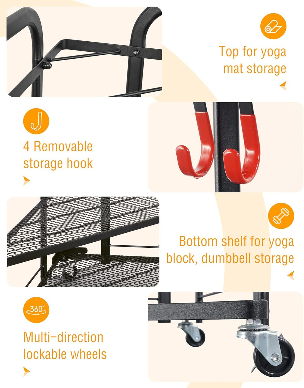 PLKOW Weight Rack - Home Gym Storage for Dumbbells, Kettlebells & Yoga Mats | Durable & Space-Saving
