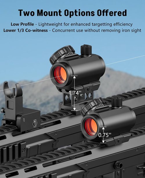 MidTen Red Dot Sight - 2 MOA Waterproof & Fogproof Optics | Compact 1x20mm for 21mm Picatinny Rail