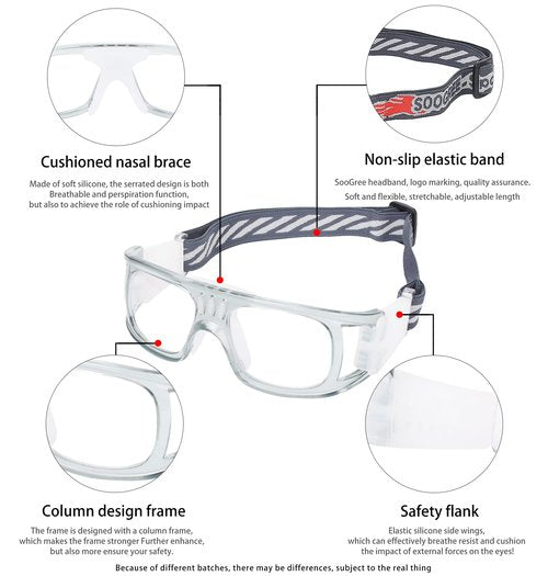 SooGree Sports Glasses - Racquetball Goggles Basketball Football Eye Protective