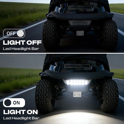 DRIVE UP Club Car LED Headlight Bar for Club Car Precedent 2004-Up with Front Head Light Electric and Gas Golf Carts, 12V Golf Cart Front Replace Head Light Bar Replaces OEM 102524801, 1025248-01