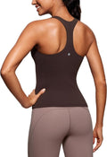 CRZ YOGA Butterluxe Workout Tank Tops for Women - Padded Spandex Athletic Shirts with Built-In Bra