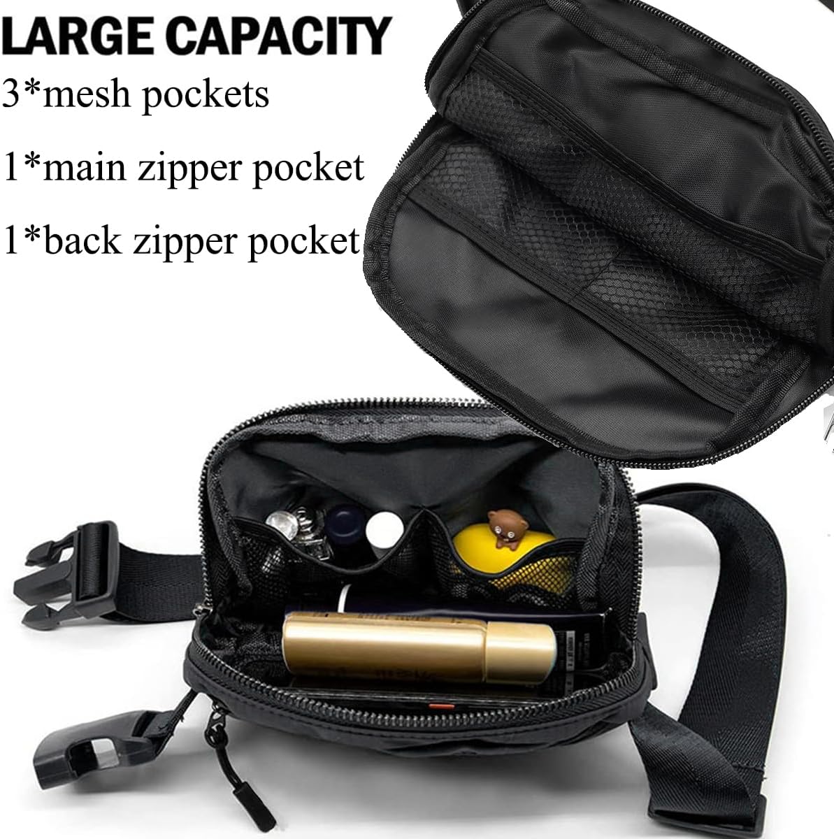 Skiennix Mini Black Fanny Pack - Stylish Crossbody Bag for Men & Women | Perfect Gift for Mom