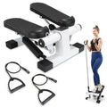 Mini Stepper for Home Exercise, Portable Stair Stepper with LCD Monitor and Resistance Bands, 260lbs Weight Capacity, Twist Stepper for Full Body Workout