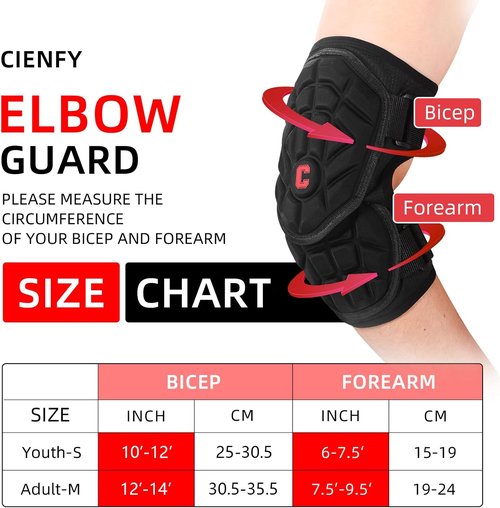 Cienfy Elbow Guards - Durable Batter's Forearm Pads for Baseball & Softball | Youth & Adult Sizes