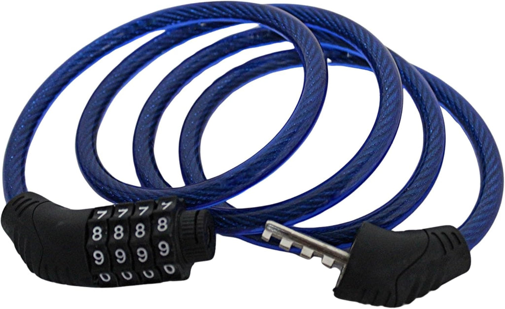 Skiennix Bike Lock Cable - 4 Ft 10mm Resettable Combination Lock for Bicycles, Scooters & Gates