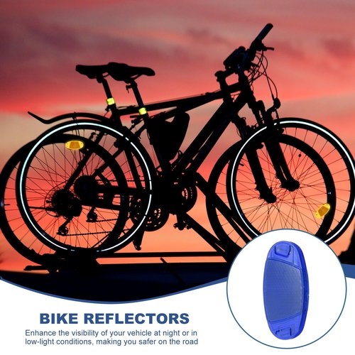 PATIKIL Bike Wheel Reflectors, 10 Pcs Plastic Universal Oval Safety Bicycle Wheel Rim Reflective Warning Reflective for Trailer Mountain Bike Bicycles Night Riding, Blue
