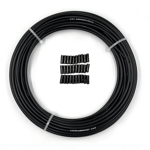 Farbetter Lined Bicycle Brake Cable Housing, 5mm x 50ft, Including 30 PCS Cable End Caps Kit, The Most Trusted DIY Set for SRAM/Shimano Mountain Bike Road Bike (Black)