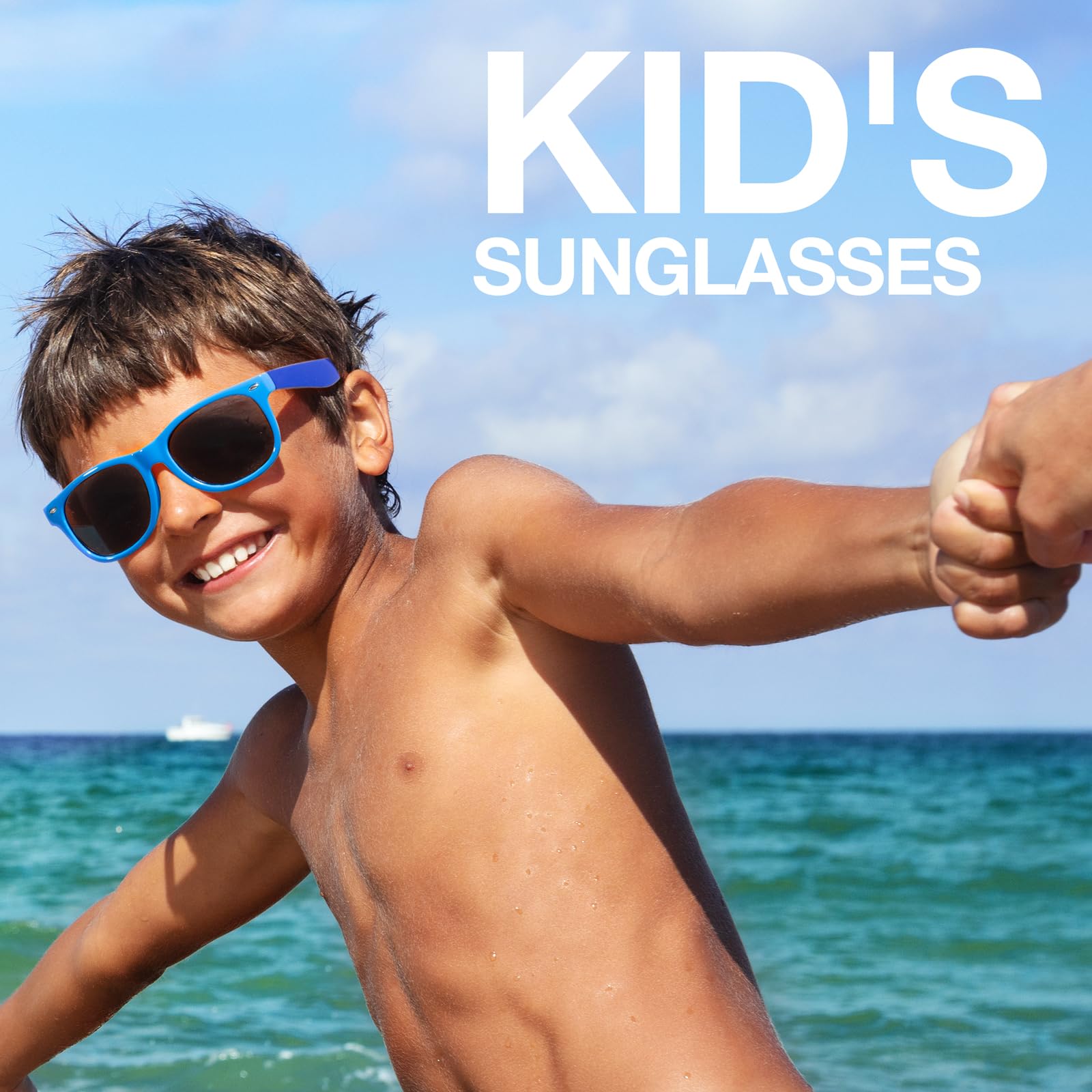 RIVBOS Kids Sunglasses Polarized UV Protection Flexible Rubber Glasses Shades with Strap for Boys Girls Navy blue