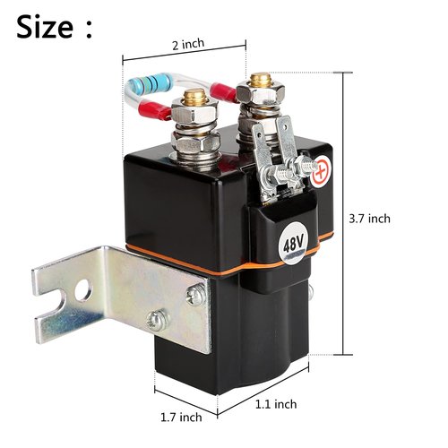 10L0L Golf Cart Solenoid 48 Volt 4 Terminal with Resistor Assembly for Club Car DS 1995-UP & Precedent 2000-UP Electric Vehicles OEM# 101908701 1014947 102774701