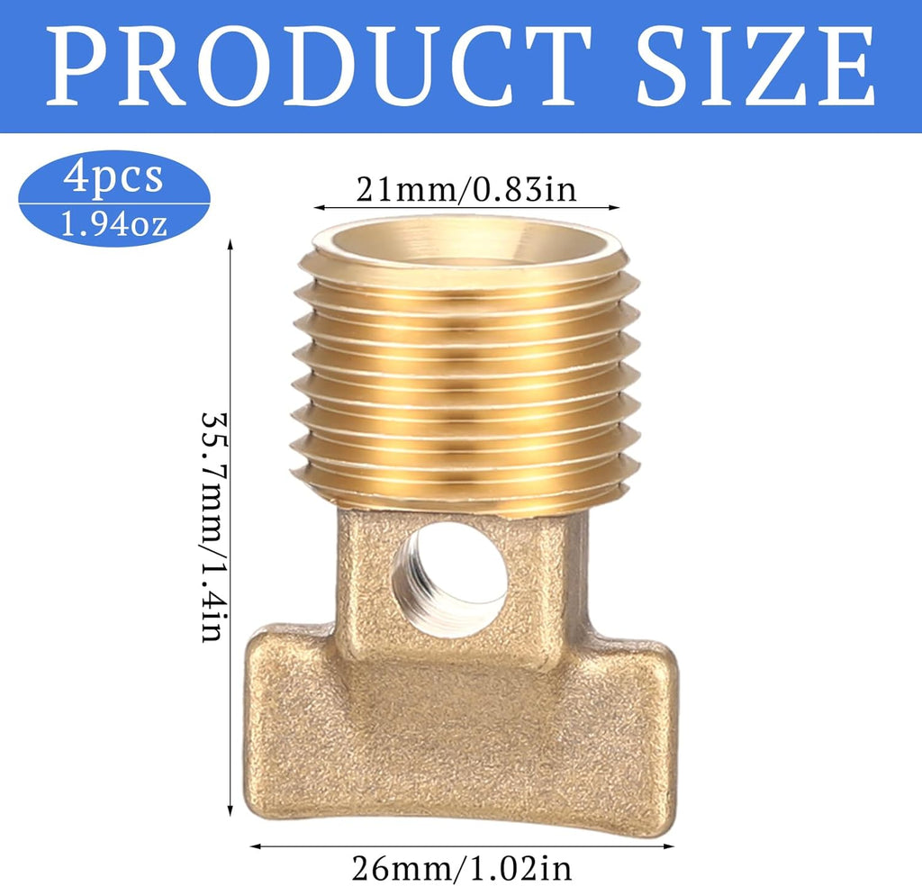Skiennix 4 Pcs Solid Brass Boat Drain Plugs - 1/2" NPT Garboard Plug for Hulls | Durable & Reliable