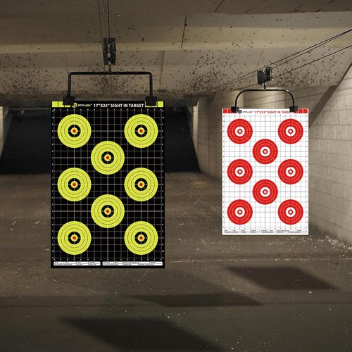 Atflbox High Visibility Bullseye Shooting Targets - 17x25 Inch Paper Targets for Handgun, Rifle, Airgun