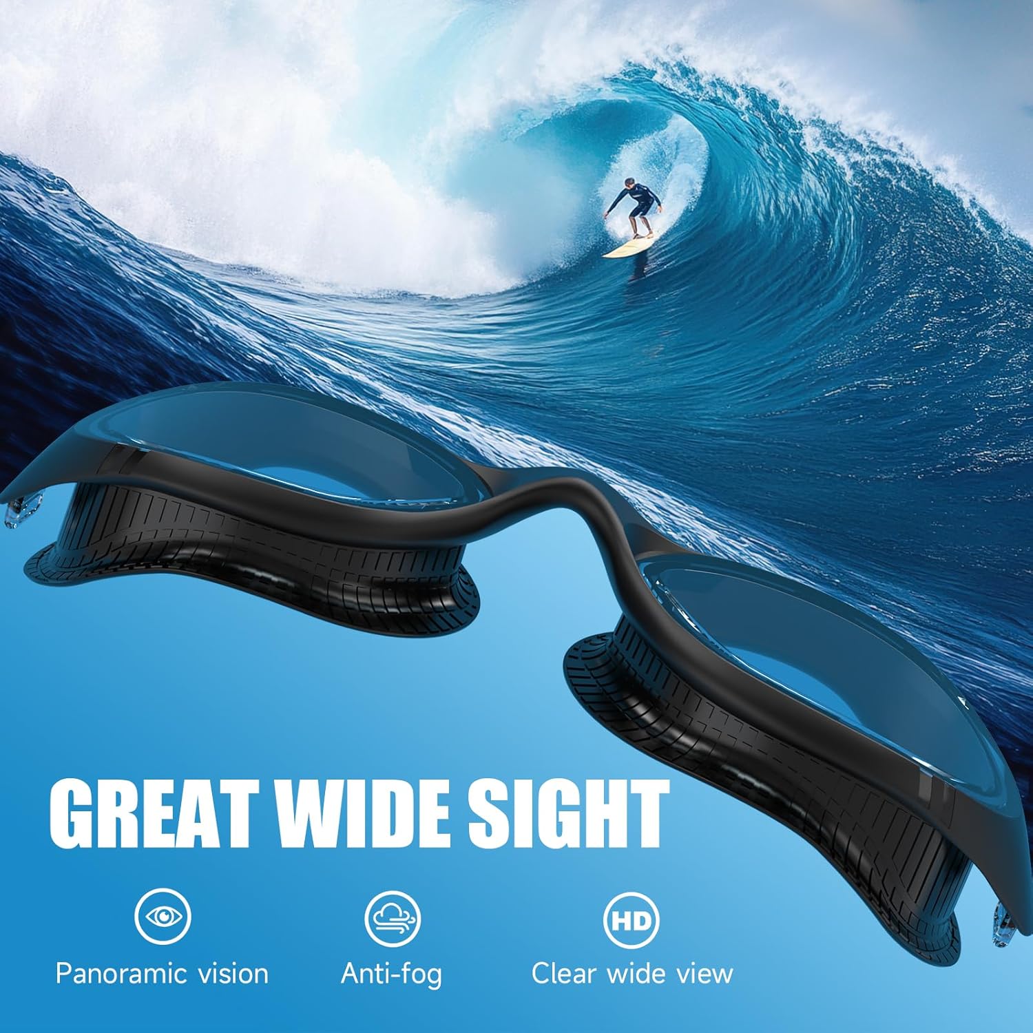 VegoVia Adult Swim Goggles - Anti-Fog UV Protection for Men & Women | Includes Protective Case