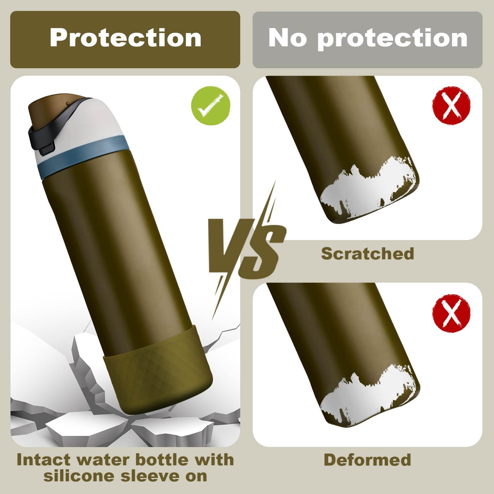 Silicone Boot for Owala Water Bottle 24 oz, Anti-Slip Protective Sleeve for FreeSip/Twist/Flip Stainless Steel Water Bottles Accessories