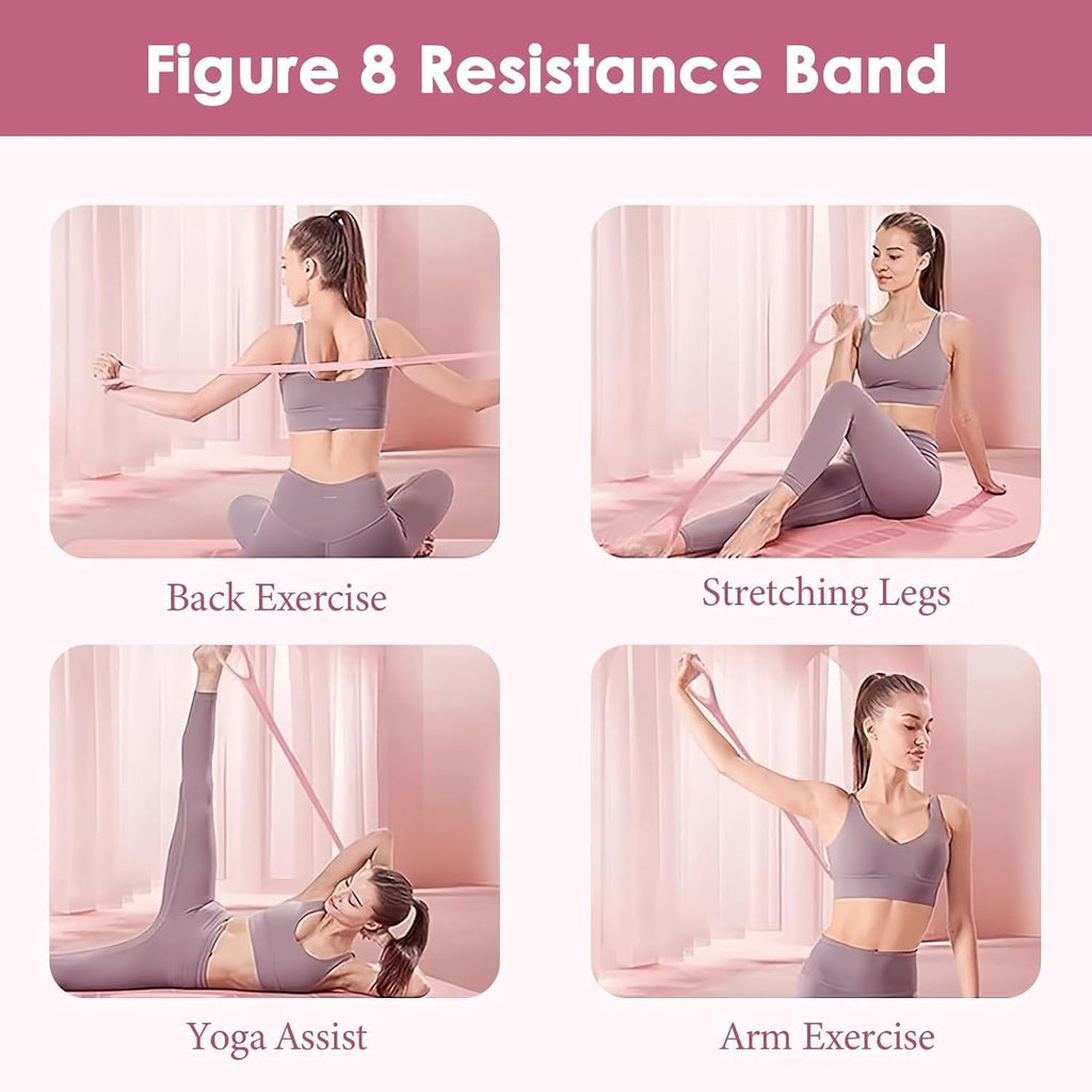 Skiennix Figure 8 Resistance Bands Set - Fitness Elastic Workout for Arms, Back & Chest | 2 Pcs