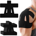 Skiennix Kinesiology Tape - 12 Count Pre-Cut Athletic Tape for Shoulder Pain Relief | Waterproof & Breathable (Black)