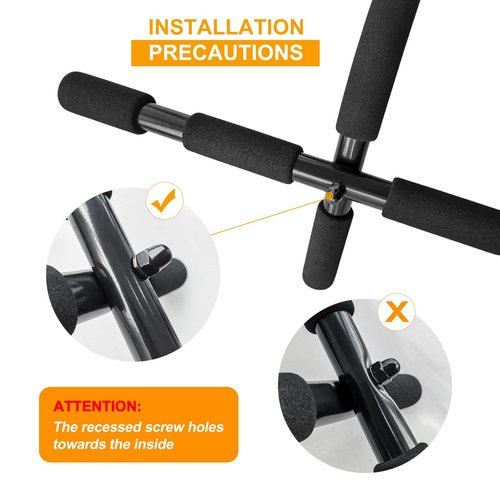 ENERGI CORE Pull Up Bar for Doorway | No-Screw Chin Up Bar with Multi-Grip Foam Handles | Heavy-Duty Home Gym Strength Training Equipment | Upper Body Workout Bar for Standard Door Frames
