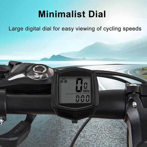 Bike Computer - Waterproof Speedometer & Odometer with LCD Display | Multi-Function for Road & MTB