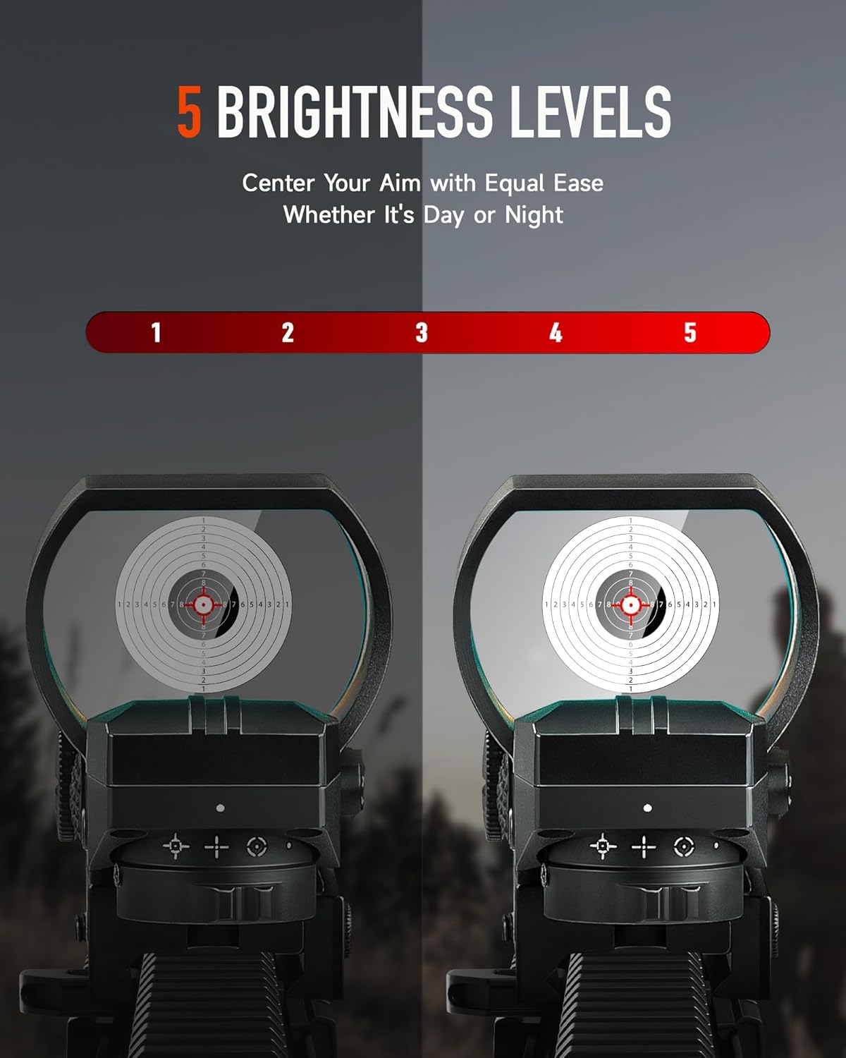 PINTY Red Dot Sight - Compact Tactical Reflex Optics with Multiple Reticles for Picatinny Rail