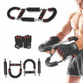 Strenvo Twister Arm Trainer + Gym Gloves – Adjustable Upper Body Resistance Trainer for Arms, Chest, Shoulders & Back – Home Workout Equipment with Non-Slip Gloves for Men & Women (Red)