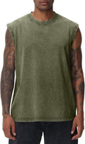 Skiennix Men's Sleeveless Workout Tank Top - Acid Wash Muscle Tee for Gym & Beach | Loose Fit