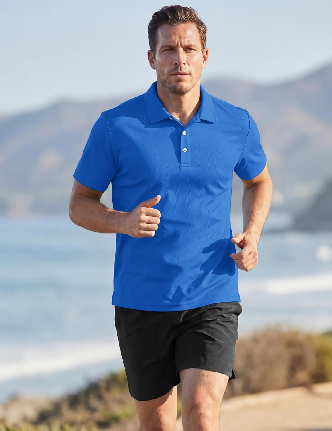 TACVASEN Men's Golf Shirt - Dry Fit Performance Polo with Collar | Short Sleeve, Stylish & Comfortable