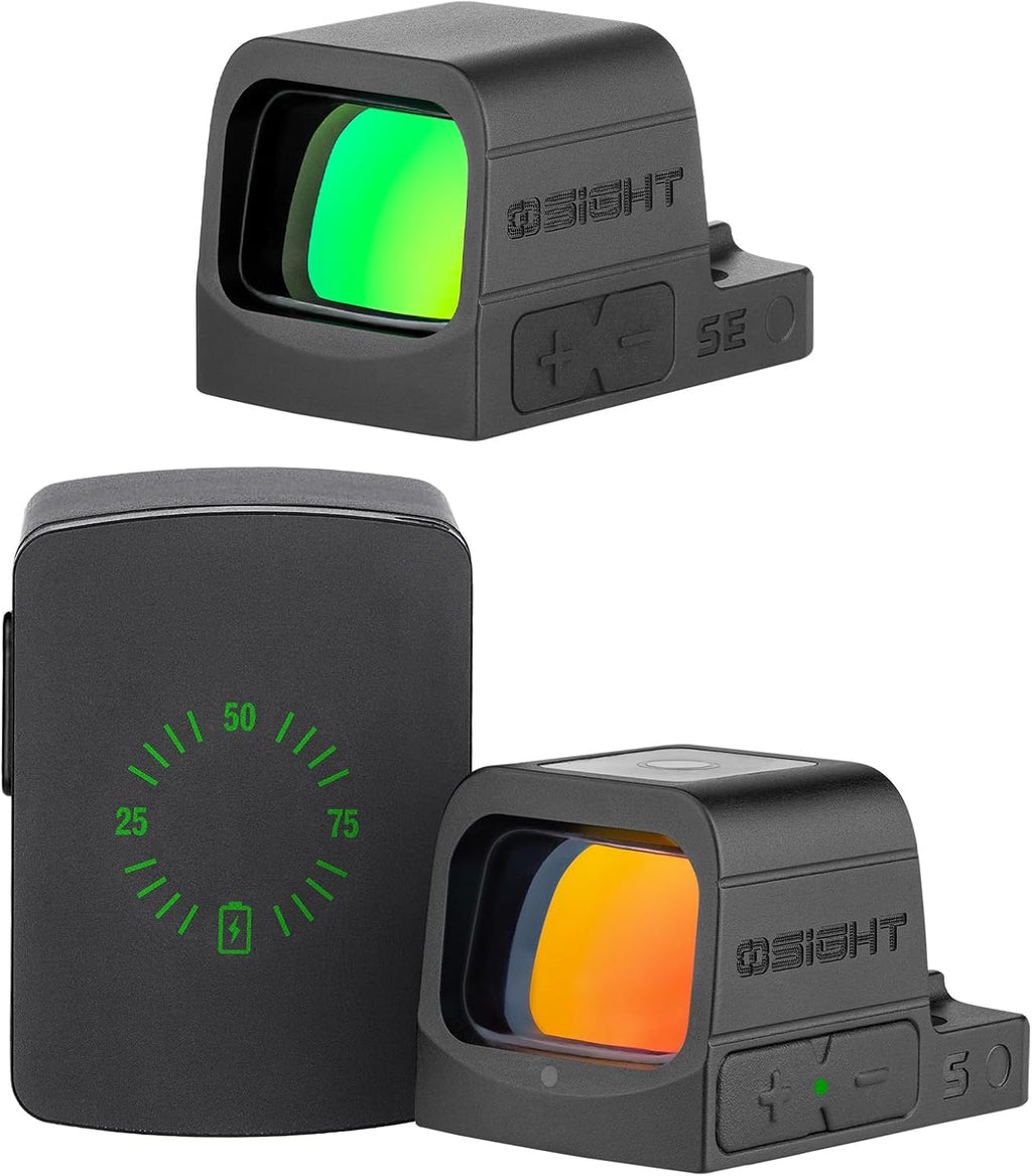 OSIGHT SE 6 MOA Green Dot Micro Sight - Multi-Reticle Enclosed Design with Charging Cover