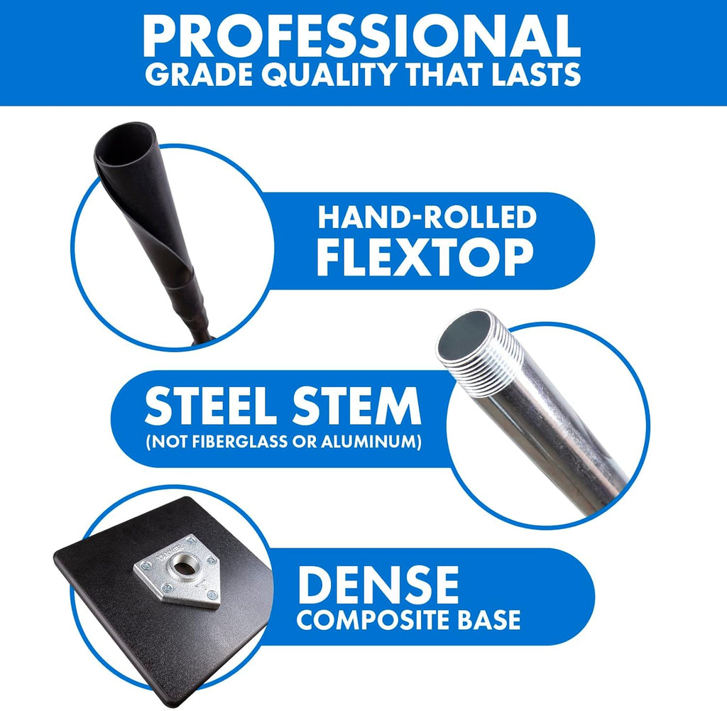 Tanner Tee - Adjustable Pro Batting Tee for Baseball & Softball | Steel Shaft, Rubber Top, 26"-43" Height