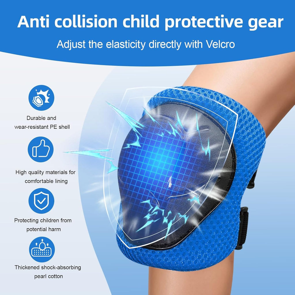 Skiennix Knee Pads Set for Kids - Protective Gear for Ages 3-10 | Includes Elbow Pads & Wrist Guards